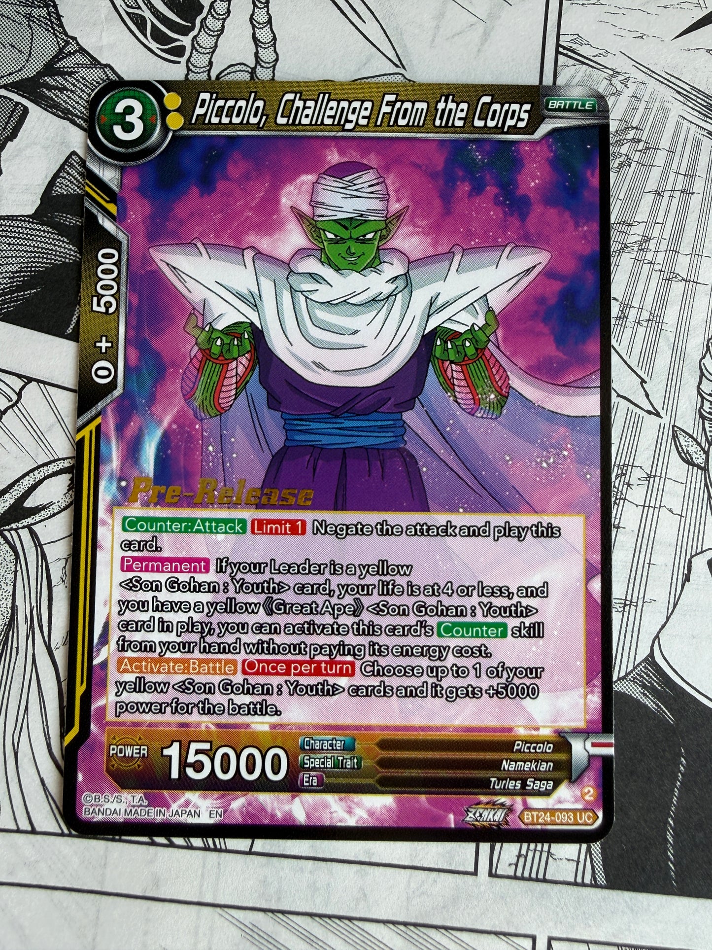PRE-RELEASE Piccolo, Challenge From the Corps BT24-093 Dragon Ball Super Beyond Generations