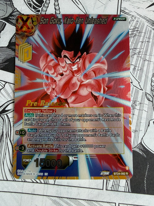 PRE-RELEASE Son Goku, Kaio-Ken Unleashed Dragon Ball Super Card Game