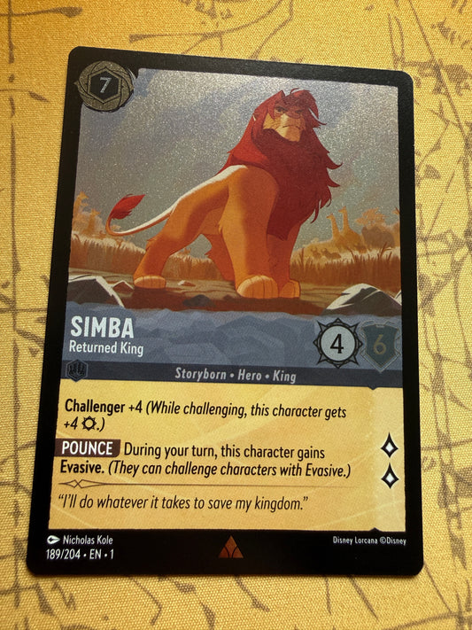Simba - Returned King [Foil] #189 Lorcana First Chapter
