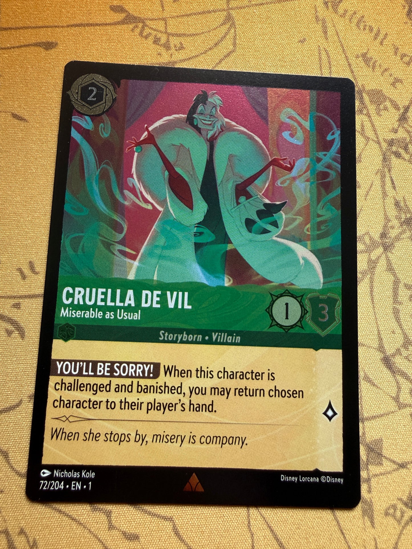 Cruella De Vil - Miserable As Usual [Foil] #72 Lorcana First Chapter