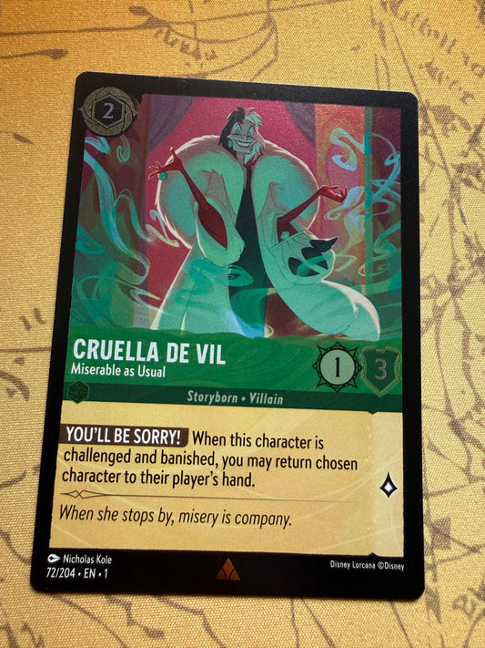 Cruella De Vil - Miserable As Usual [Foil] #72 Lorcana First Chapter
