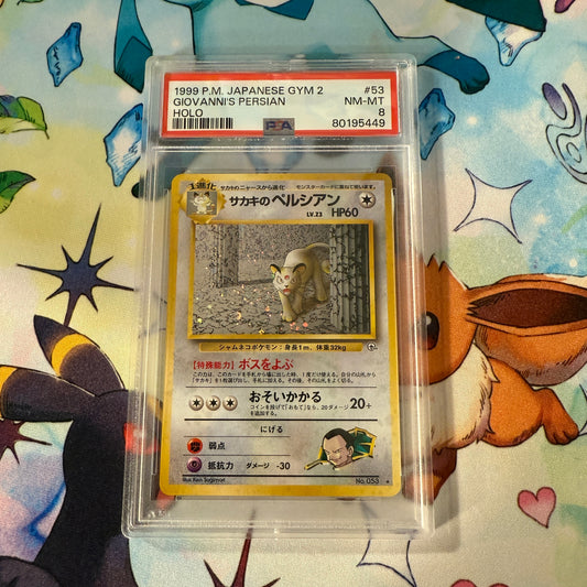 1999 | Pokemon Japanese | Gym II 2 | Giovanni's Persian | PSA 8