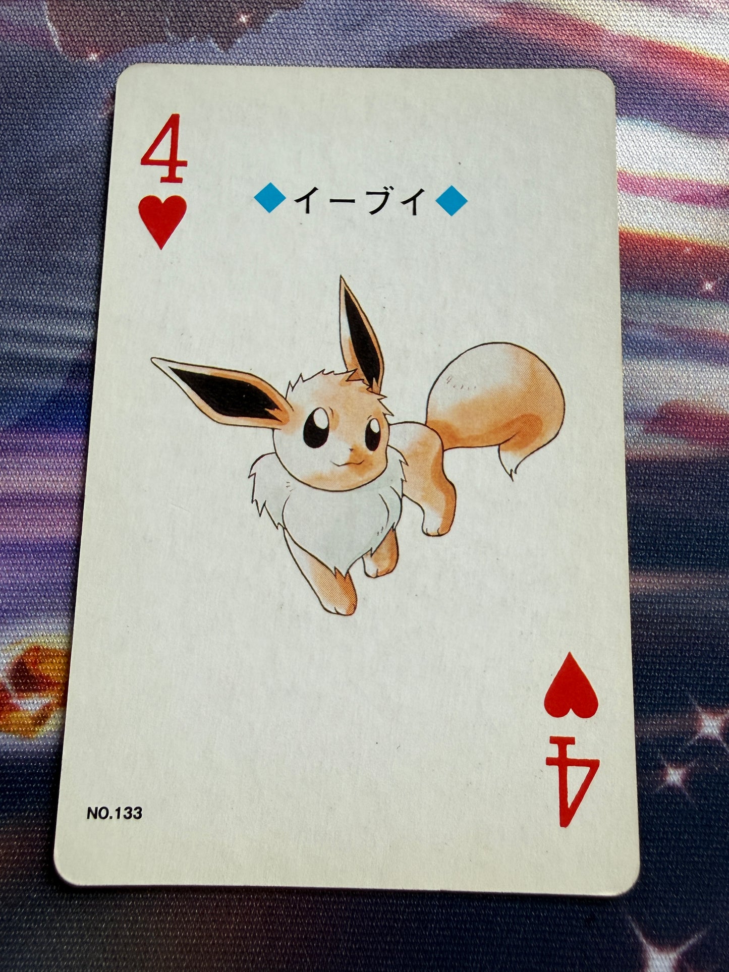 2000 Eevee #133 | Lugia Deck Poker Card | Silver 4 of Hearts