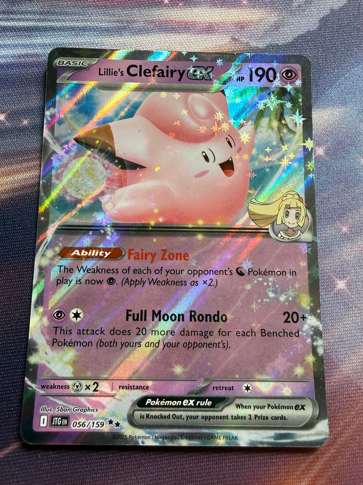 Pokemon Journey Together English Card | JTG | Lillie's Clefairy Ex #56