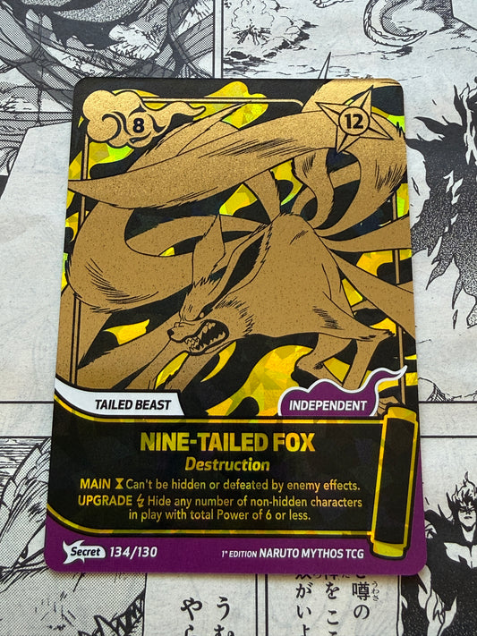 Naruto Mythos TCG | Nine-Tailed Fox | 134/130 | Secret