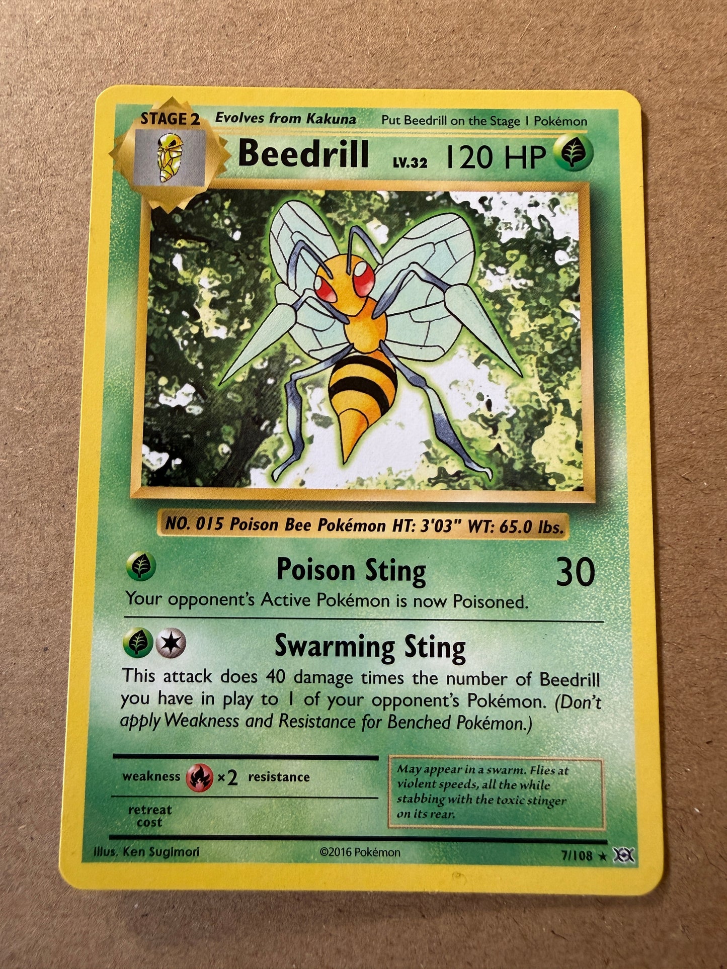 2016 XY Evolutions | Pokemon | Non-Holo Beedrill #7