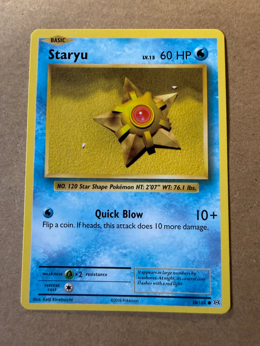 2016 XY Evolutions | Pokemon | Non-Holo Staryu #30