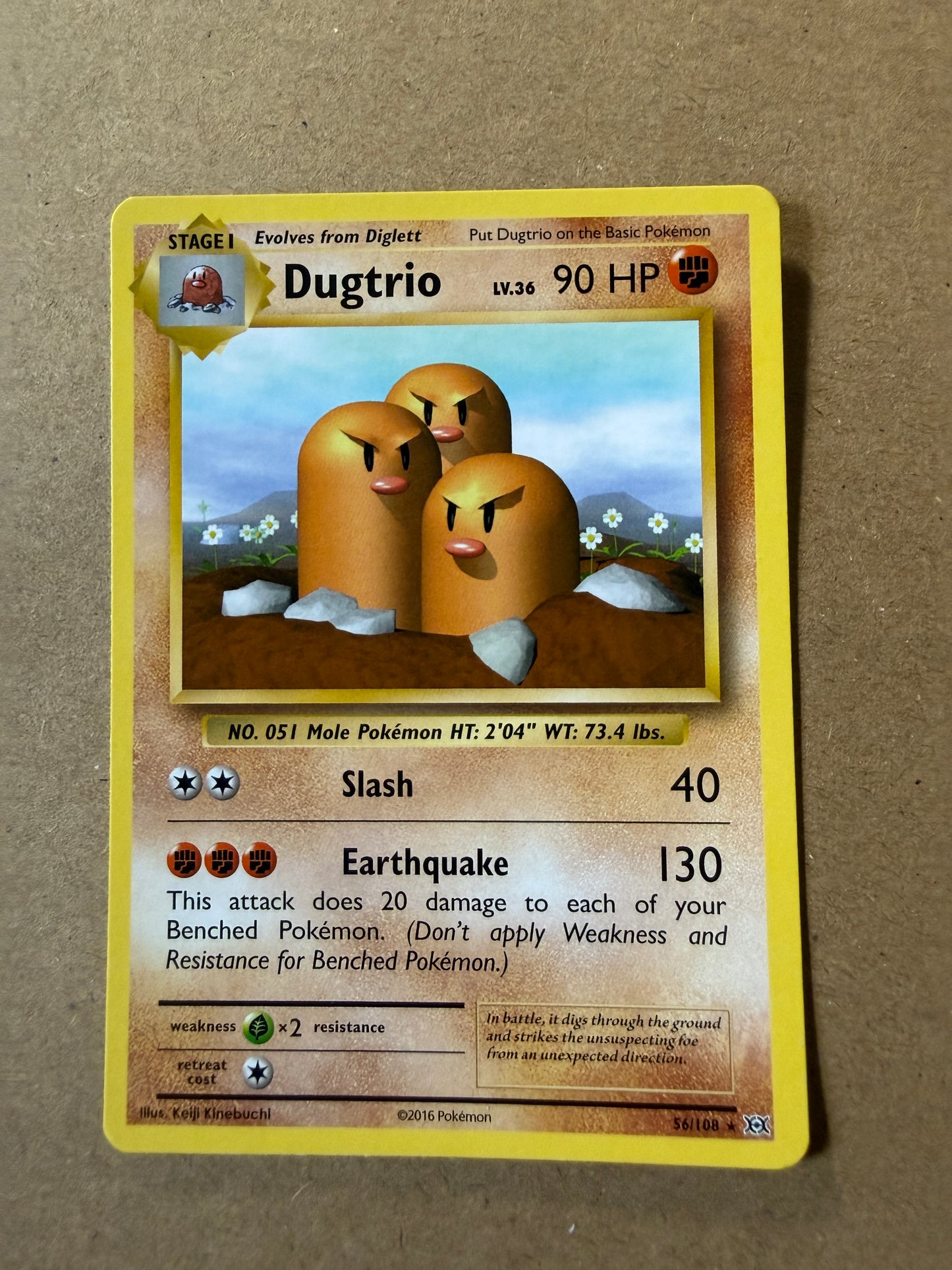 2016 XY Evolutions | Pokemon | Non-Holo Dugtrio #56