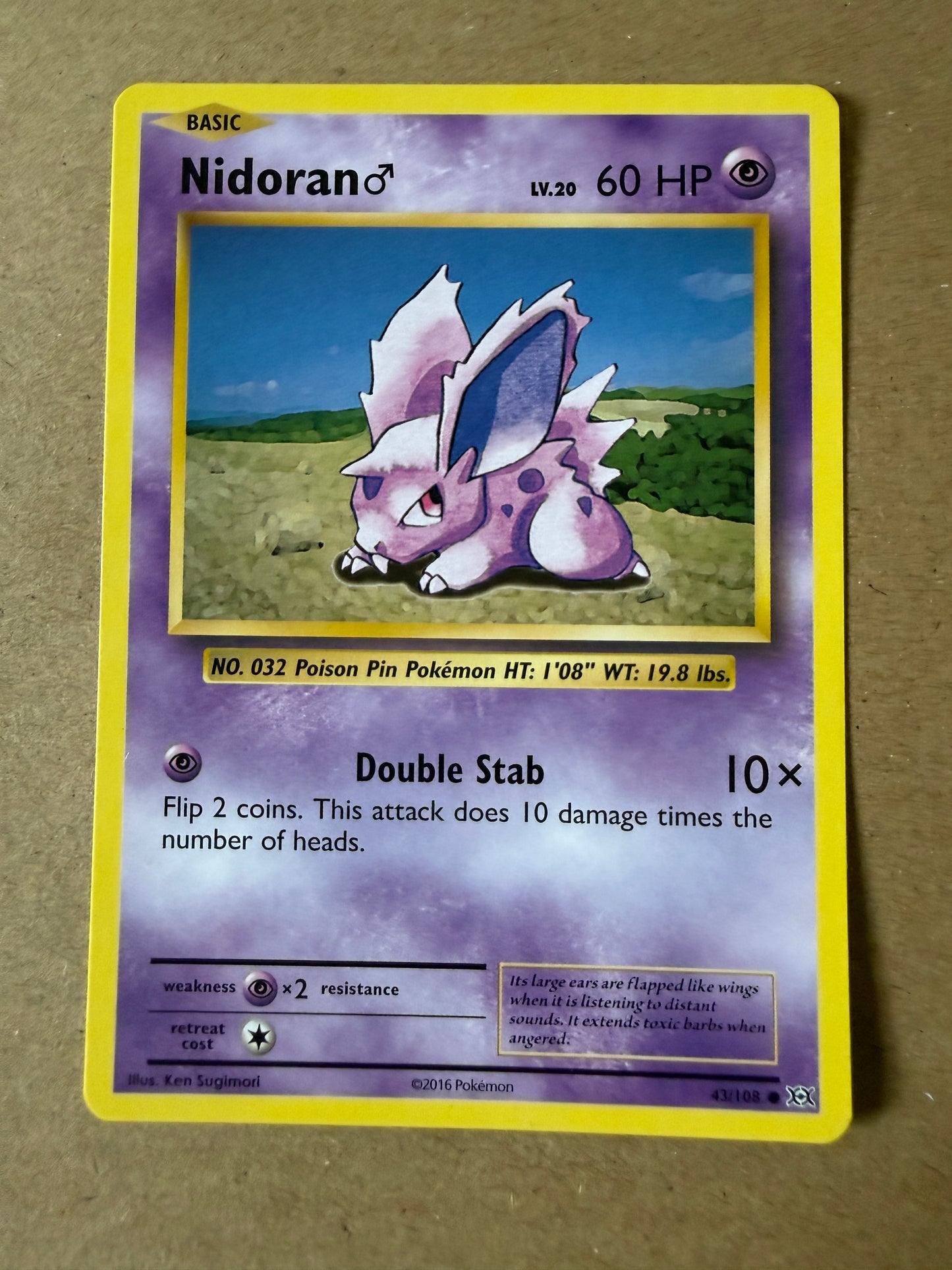 2016 XY Evolutions | Pokemon | Non-Holo Nidoran #43