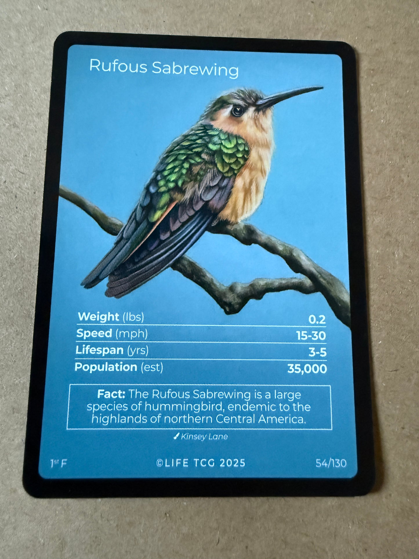2025 LIFE TCG Birds | Rufous Sabrewing 1st F #54