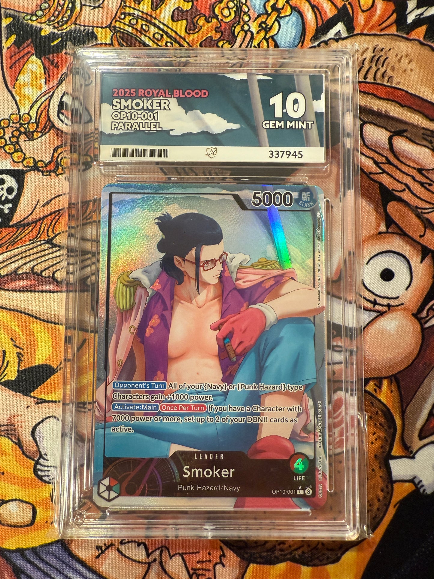 One Piece | English | 2025 Royal Blood | Smoker | OP10-001 L* Alt | ACE Graded 10