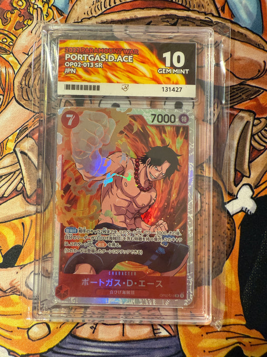 One Piece | Japanese | 2022 Paramount War | Portages.D.Ace | OP02-013 SR | ACE Graded 10