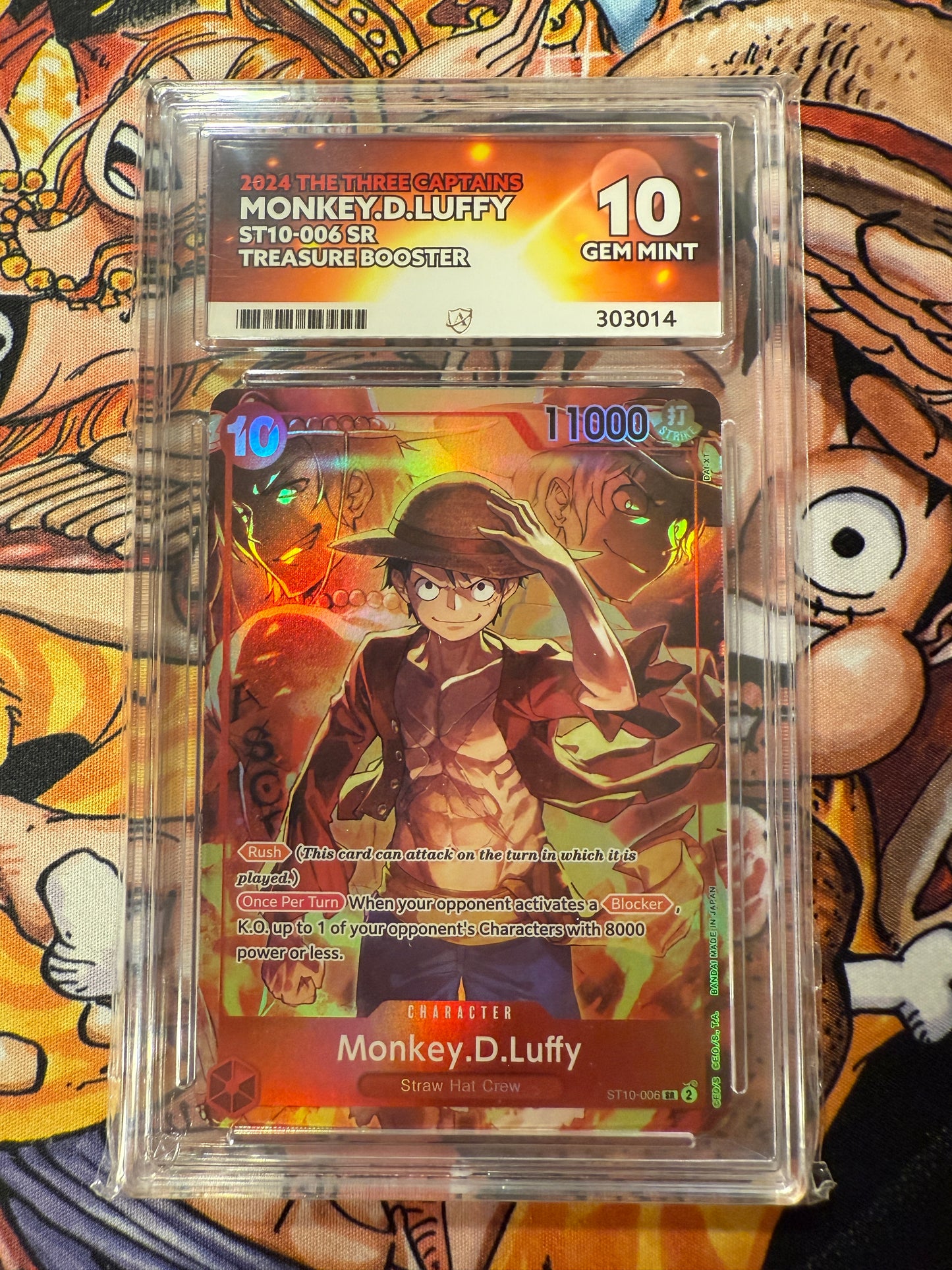 One Piece | English | 2024 The Three Captains | Monkey D Luffy | ST10-006 SR Treasure Booster | ACE Graded 10