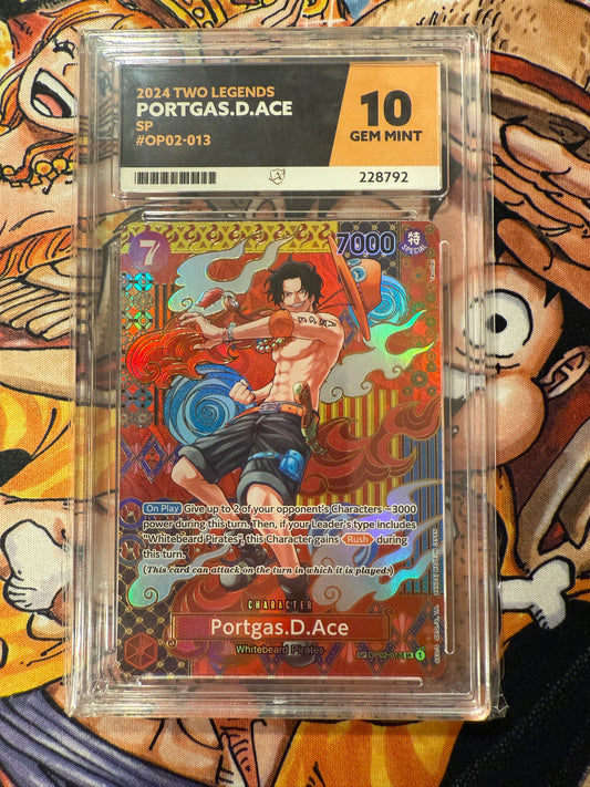 One Piece | English | 2024 Two Legends | Portages D Ace | SP OP02-013 SR | ACE Graded 10