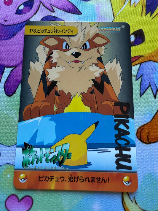 Arcanine & Pikachu 178  | Pokemon Japanese 1999 Carddass | Pocket Monsters Anime Collection
