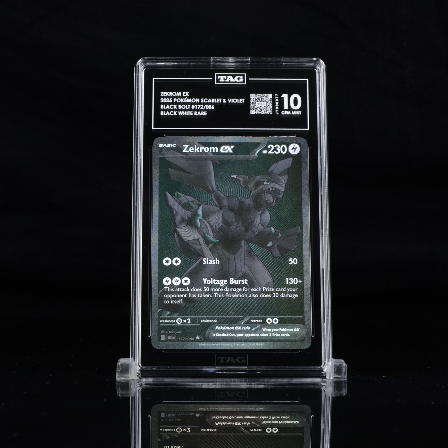 Zekrom EX #166 | Black Bolt English | Gem Mint 10 | TAG GRADING