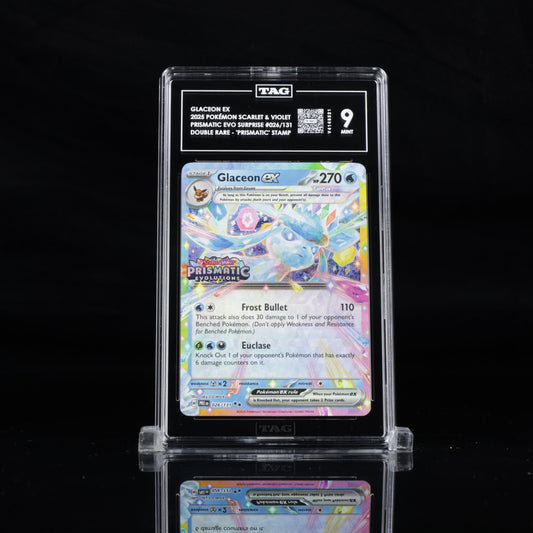 Glaceon EX #26 Prismatic Stamp | Pokemon Prismatic Evolutions Surprise  | TAG 9